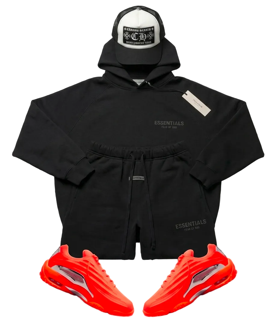 Full Fit — Essentials × Chrome Hearts (Black & Orange)